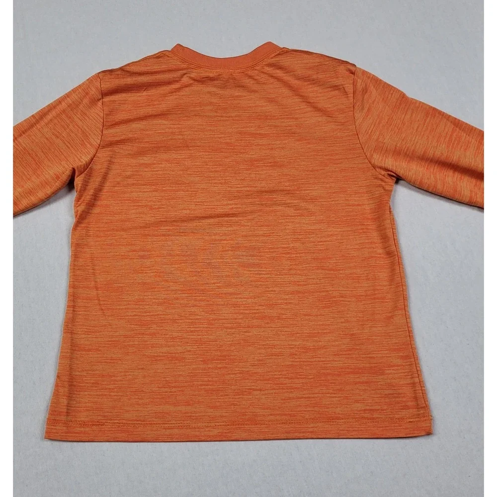 Tek Gear Boys Size S DryTek Heather Orange Space Dye Long Sleeve Athletic Shirt